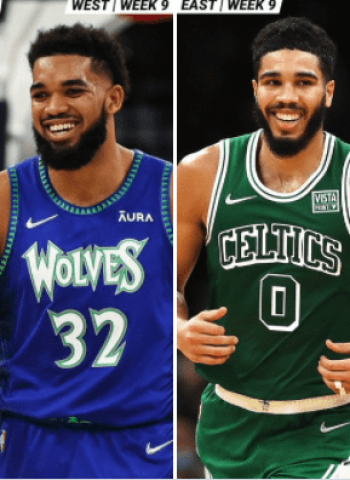Jayson Tatum y Karl-Anthony Towns, jugadores de la semana NBA