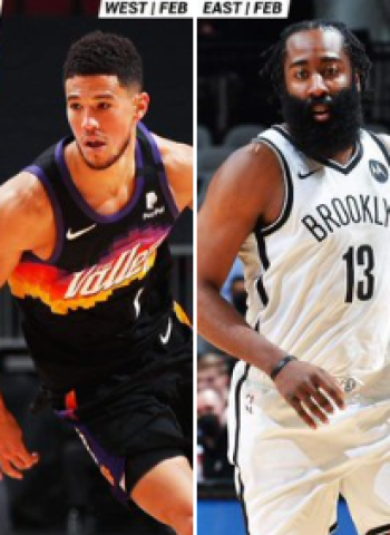 James Harden y Devin Booker, jugadores del mes de febrero en la NBA