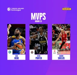 Tri-MVP jornada 15 EuroLeague: Josh Nebo, Kevin Punter, Shavon Shields