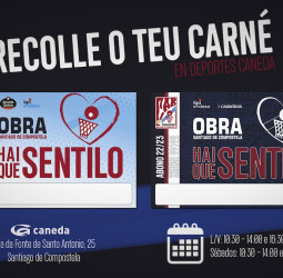 Los abonados del Monbus Obradoiro pueden recoger su carné a partir de esta tarde en Deportes Caneda
