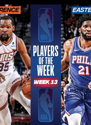 Joel Embiid y Kevin Durant, jugadores de la semana NBA