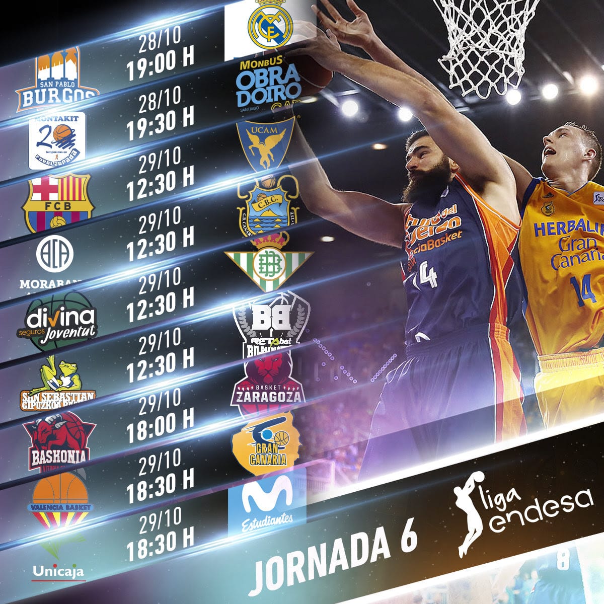 Toda la información de la jornada 6 de la Liga Endesa