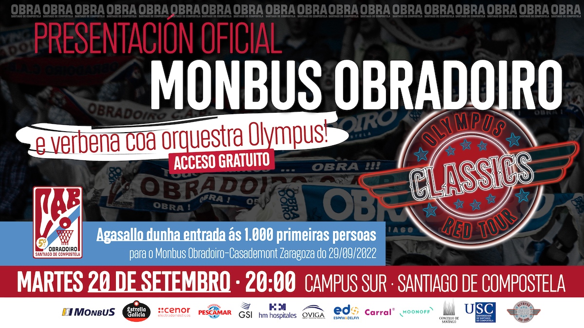 El Monbus Obradoiro recupera la presentación del equipo en un evento abierto a la afición con la Orquesta Olympus