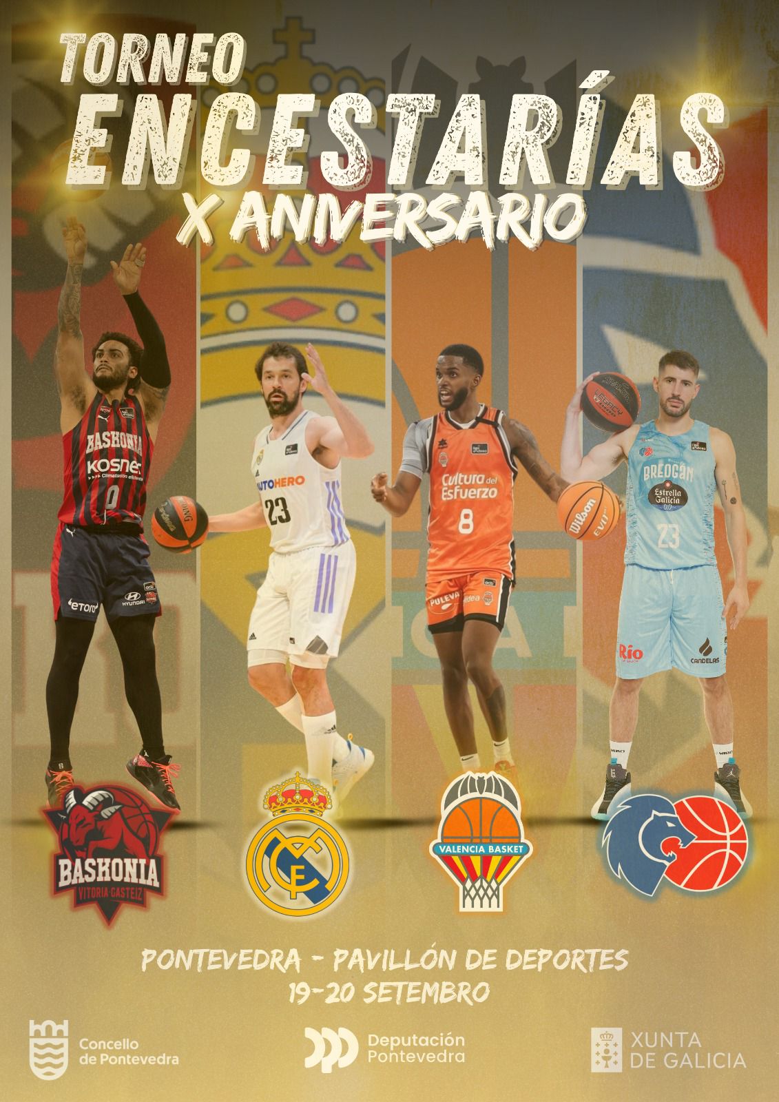 El Torneo EncestaRías celebrará su décimo aniversario con el mejor cartel de su historia: Real Madrid, Baskonia, Valencia Basket y Río Breogán