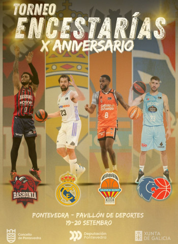 El Torneo EncestaRías celebrará su décimo aniversario con el mejor cartel de su historia: Real Madrid, Baskonia, Valencia Basket y Río Breogán