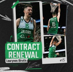 Laurynas Birutis renueva con el Zalgiris Kaunas