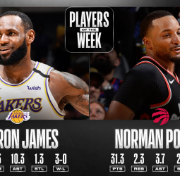 Norman Powell y LeBron James, jugadores de la semana en la NBA