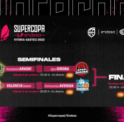 Kutxabank Araski vs Spar Girona y Valencia Basket vs Perfumerías Avenida, en las semifinales de la Supercopa LF Endesa
