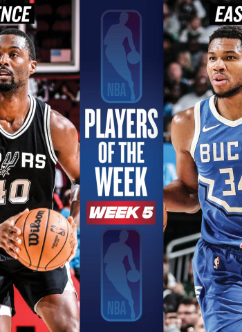 Giannis Antetokounmpo y Harrison Barnes, jugadores de la semana NBA