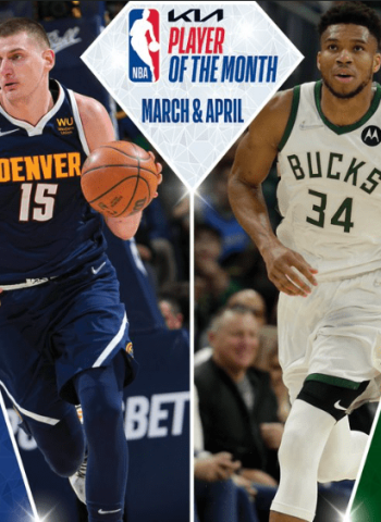 Giannis Antetokounmpo y Nikola Jokic, jugadores del mes NBA