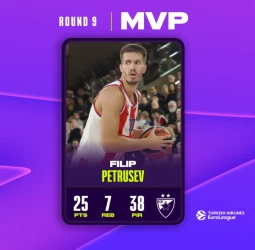 MVP de la Ronda 9 EuroLeague: Filip Petrusev, Crvena Zvezda Meridianbet Belgrado