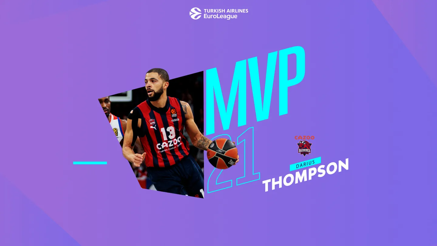 MVP jornada 21° EuroLeague: Darius Thompson, Cazoo Baskonia Vitoria-Gasteiz