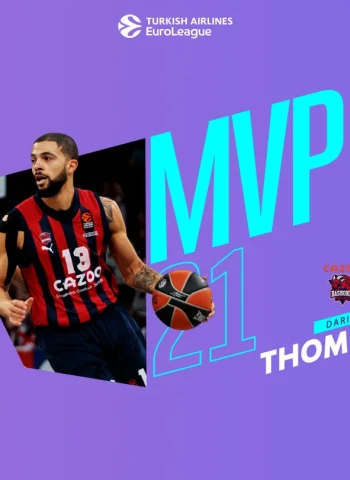MVP jornada 21° EuroLeague: Darius Thompson, Cazoo Baskonia Vitoria-Gasteiz