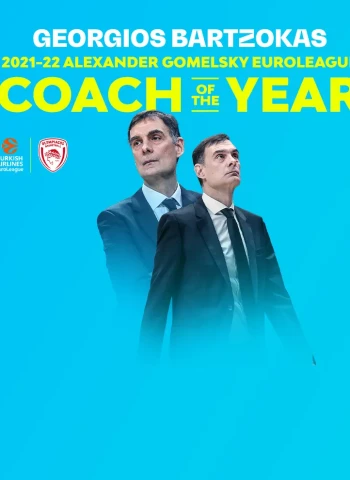 Entrenador del Año en la EuroLeague: Georgios Bartzokas, Olympiacos Piraeus