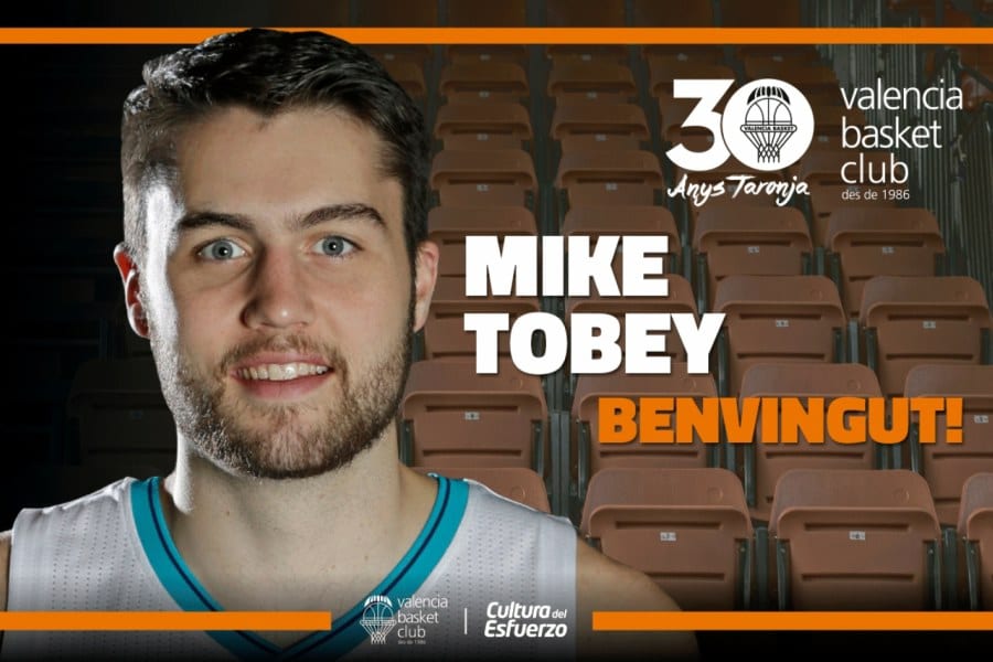 Valencia Basket alcanza un acuerdo con Mike Tobey para lo que resta de temporada