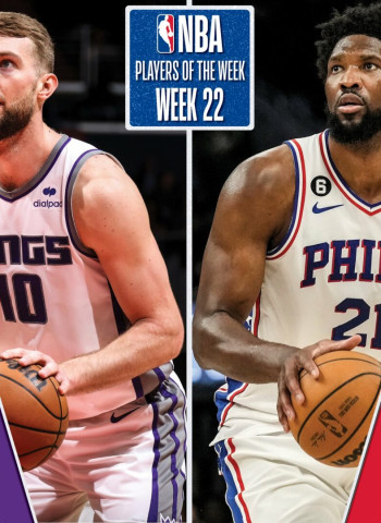 Joel Embiid y Domantas Sabonis, mejores jugadores de la semana NBA