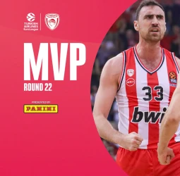 MVP de la Jornada 22º EuroLeague: Nikola Milutinov, Olympiacos Piraeus