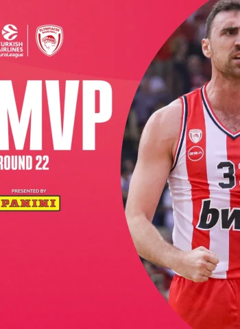 MVP de la Jornada 22º EuroLeague: Nikola Milutinov, Olympiacos Piraeus
