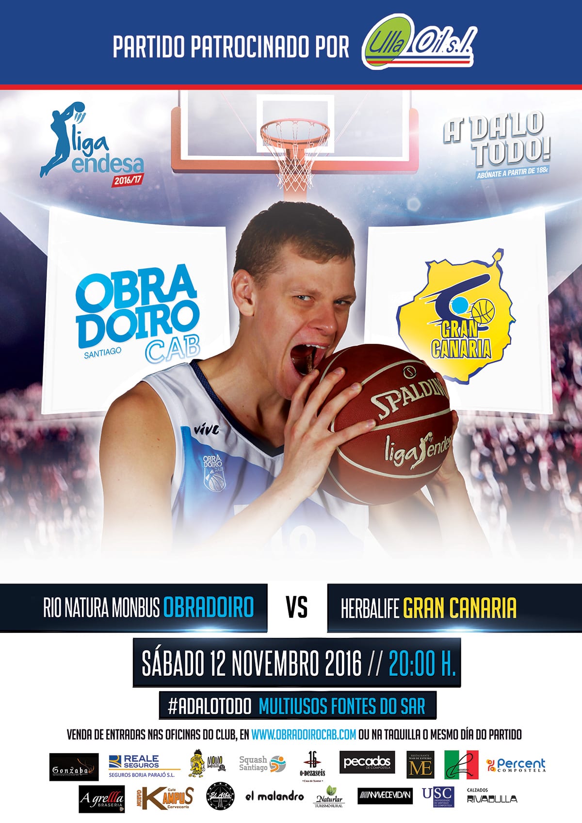 A la venta las entradas para el Rio Natura Monbus Obradoiro – Herbalife Gran Canaria en oficinas y página web