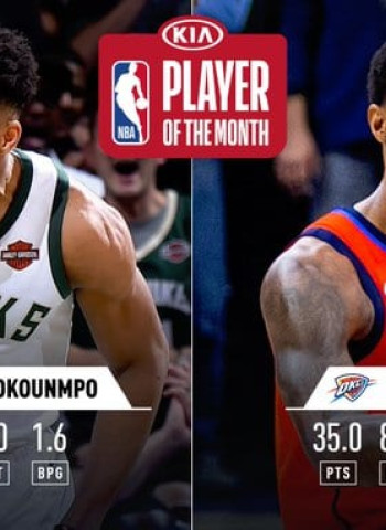 Paul George y Giannis Antetokounmpo, los mejores jugadores del mes de febrero en la NBA