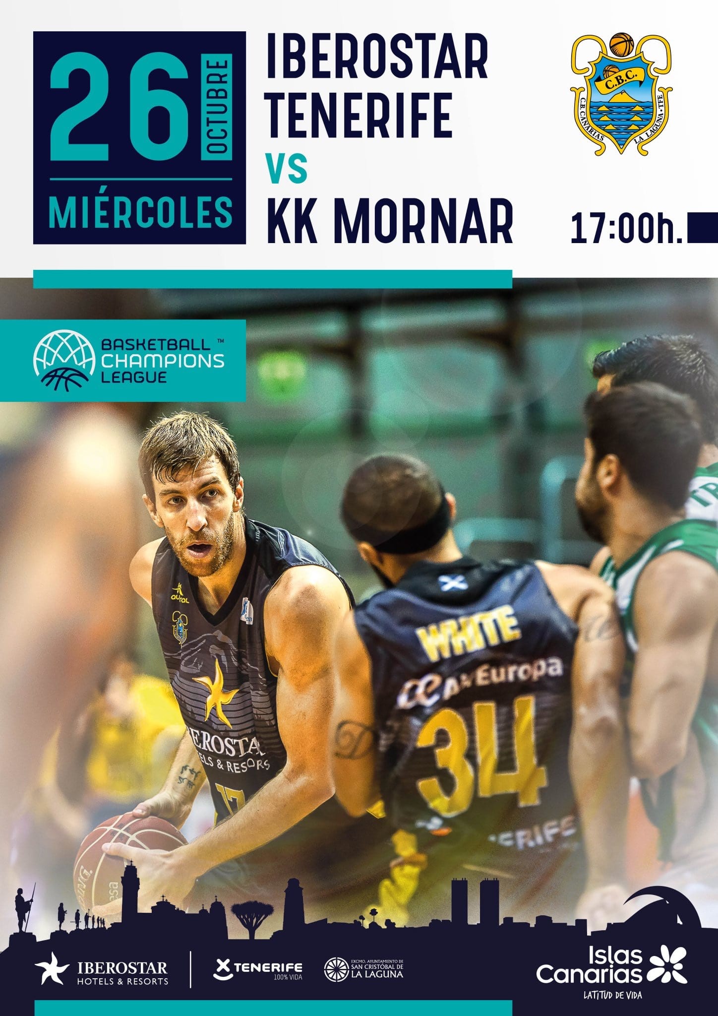 El Iberostar Tenerife-KK Mornar se adelanta a las 17:00 horas