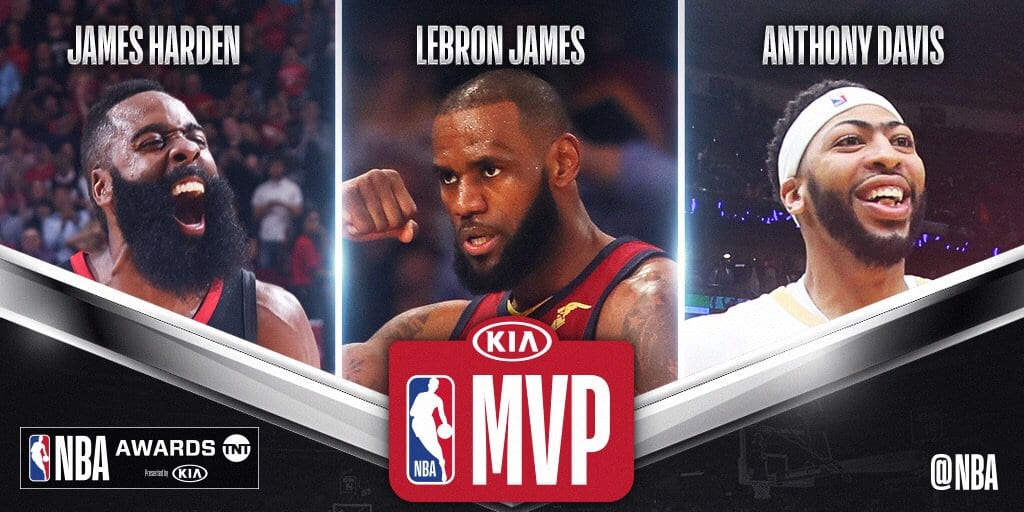 LeBron James, Anthony Davis y James Harden, uno de ellos será el MVP de la NBA