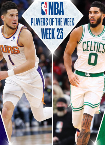 Jayson Tatum y Devin Booker, jugadores de la semana NBA