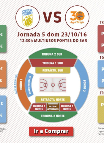 Las entradas para el Rio Natura Monbus Obradoiro - Valencia Basket Club a la venta en oficinas y página web