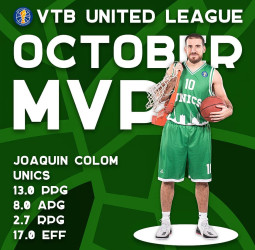Quino Colom, MVP de octubre en la VTB League