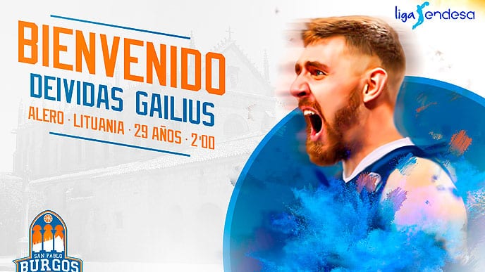 El internacional lituano Deividas Gailius firma por el San Pablo Burgos