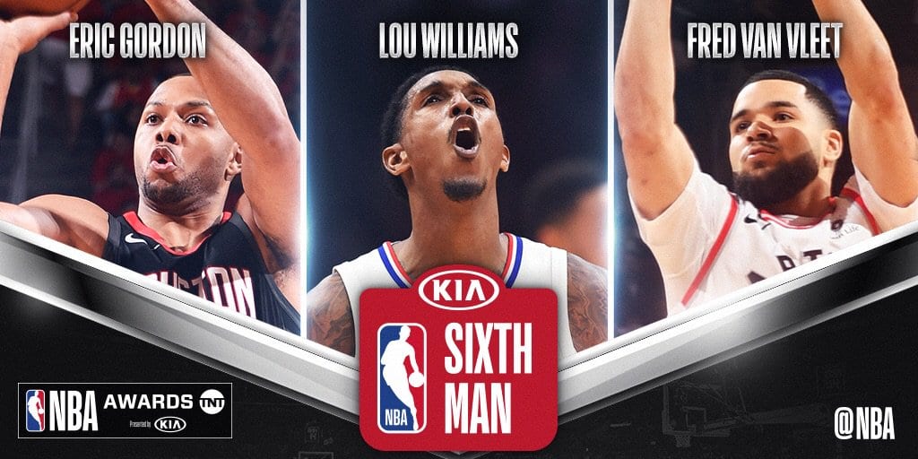 Eric Gordon, Lou Williams y Fred Van Vleet, optan a ser el mejor sexto hombre