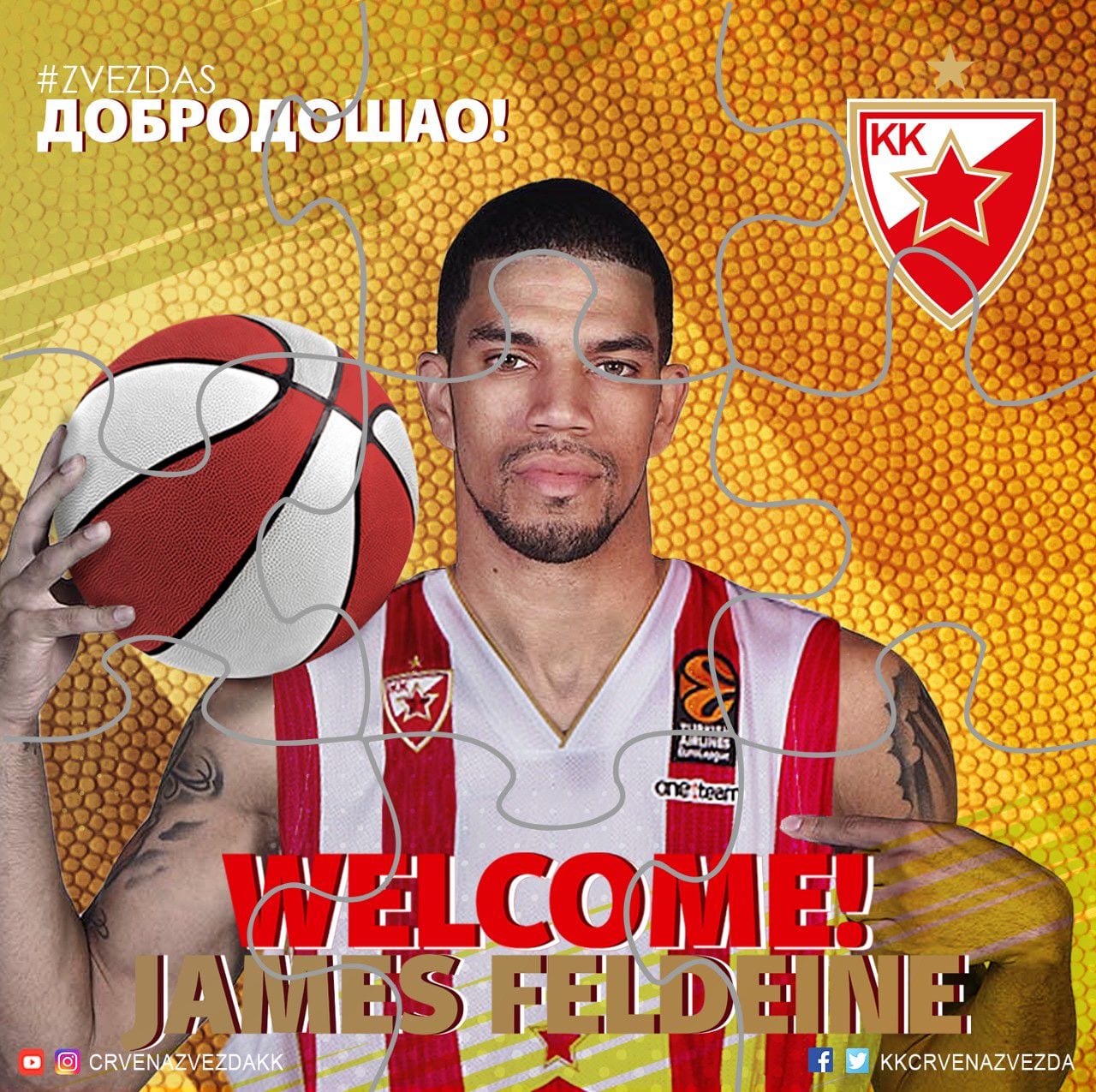 James Feldeine, nuevo jugador de la Estrella Roja