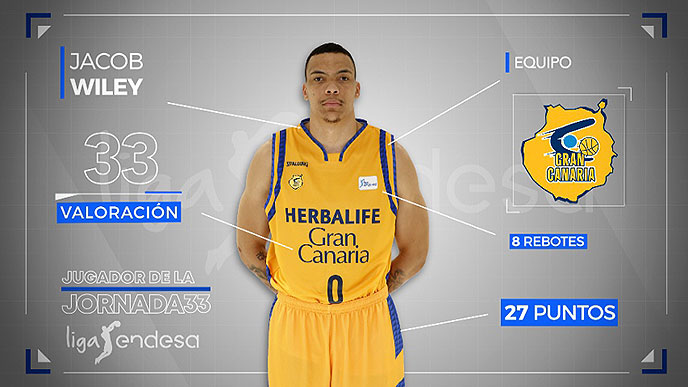 Jacob Wiley, Jugador de la Jornada 33 de Liga Endesa