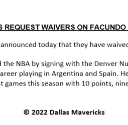 Los Dallas Mavericks anuncian el corte de Facundo Campazzo