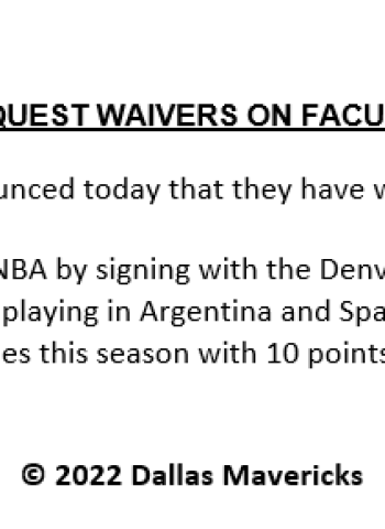 Los Dallas Mavericks anuncian el corte de Facundo Campazzo