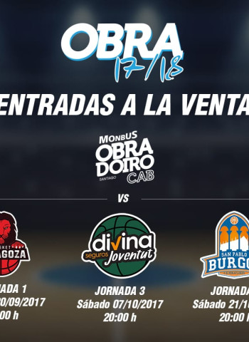 A la venta las entradas para los partidos del Monbus Obradoiro ante Tecnyconta Zaragoza, Divina Seguros Joventut y San Pablo Burgos