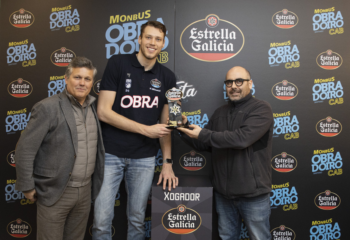 El jugador del Monbus Obradoiro, Mike Daum, elegido Jugador Estrella Galicia de Enero