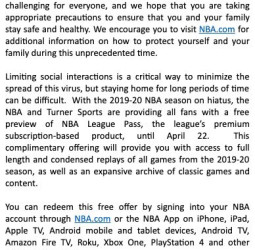 La NBA ofrece gratis su League Pass durante dure la suspensión de la temporada