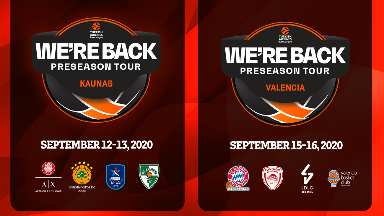 La Euroliga organizará dos torneos de pretemporada en Valencia y Kaunas
