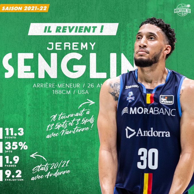 Jeremy Senglin vuelve al Nanterre