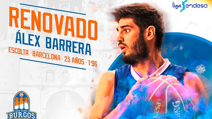 Álex Barrera renueva su compromiso con el San Pablo Burgos