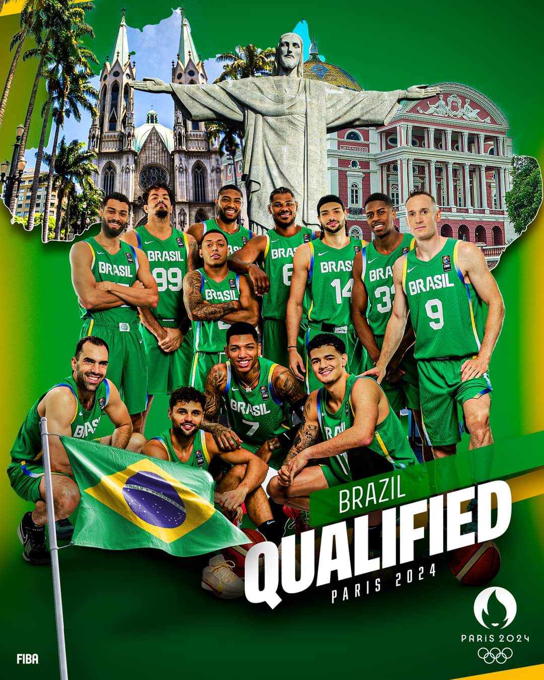 Brasil arrasa en Letonia y se clasifica a los Juegos de París 2024, 94-69
