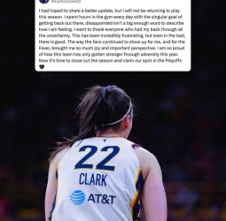 Caitlin Clark, baja para lo que resta de la temporada WNBA