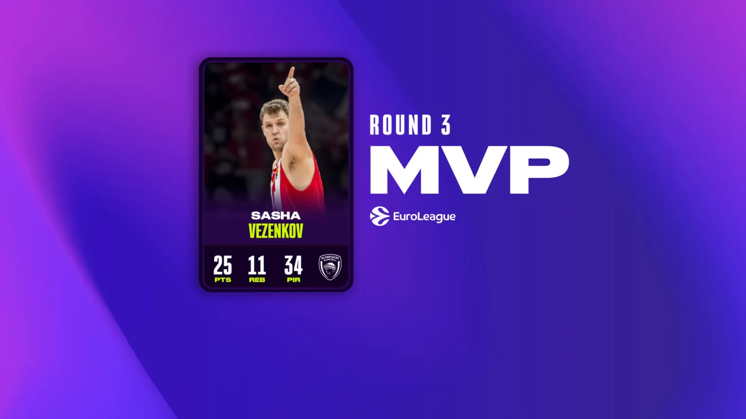 MVP, Jornada 3, EuroLeague: Sasha Vezenkov de Olympiacos