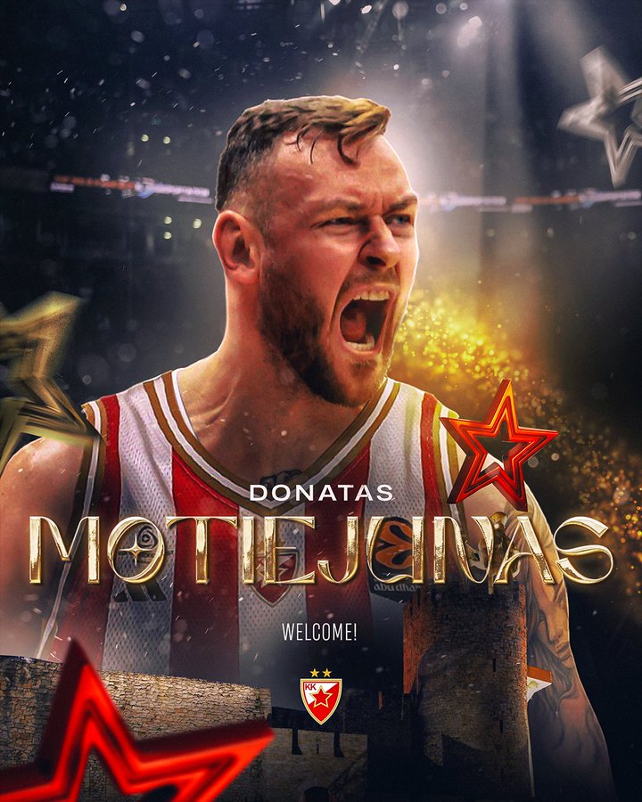 Donatas Motiejunas se incorpora a Crvena Zvezda en calidad de cedido