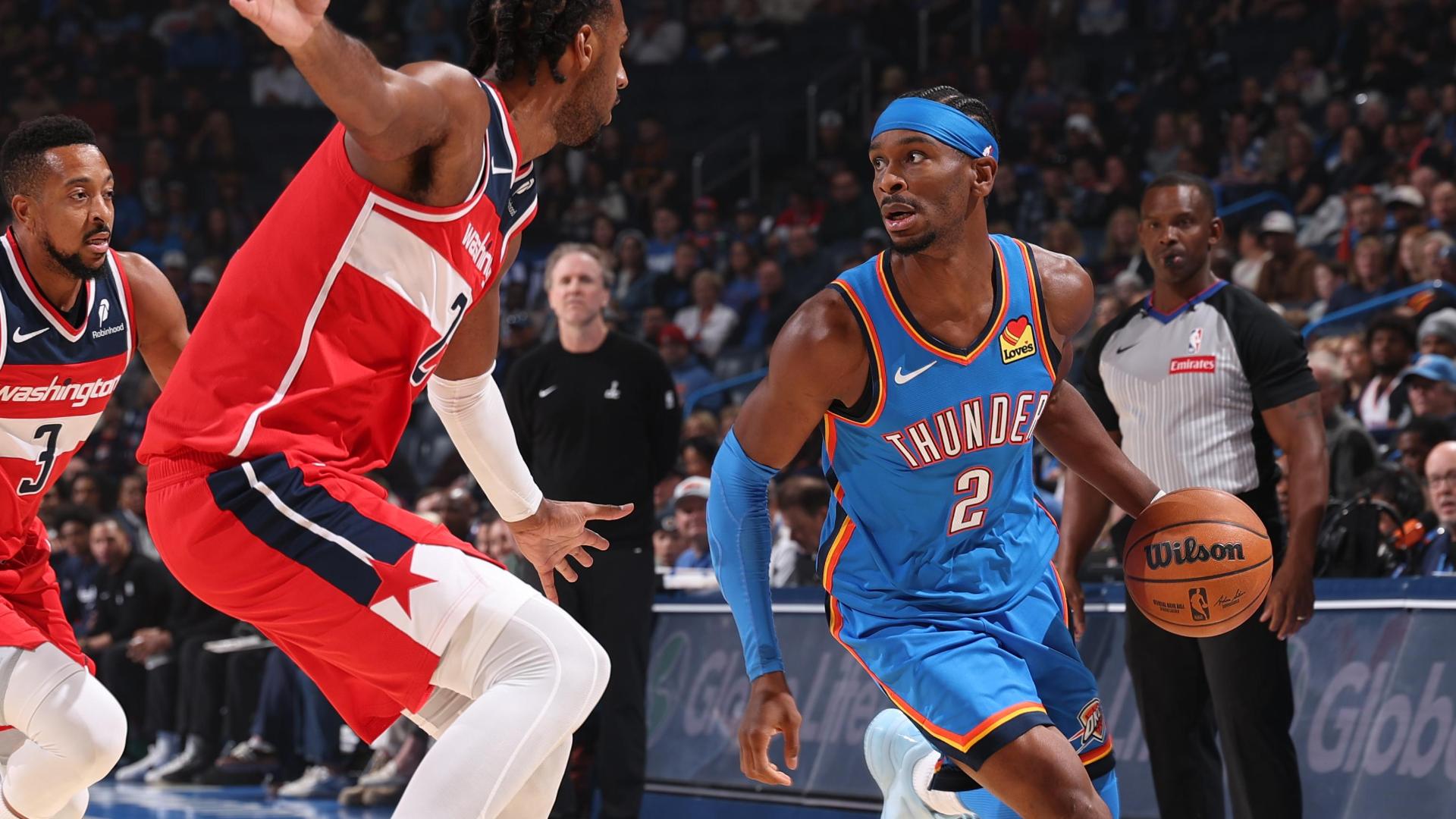 Gilgeous-Alexander guía otra victoria de los Thunder ante Washington (127-108)