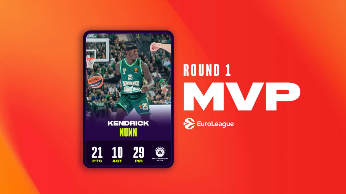 MVP de la Jornada 1: Kendrick Nunn, Panathinaikos AKTOR Athens