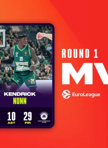 MVP de la Jornada 1: Kendrick Nunn, Panathinaikos AKTOR Athens