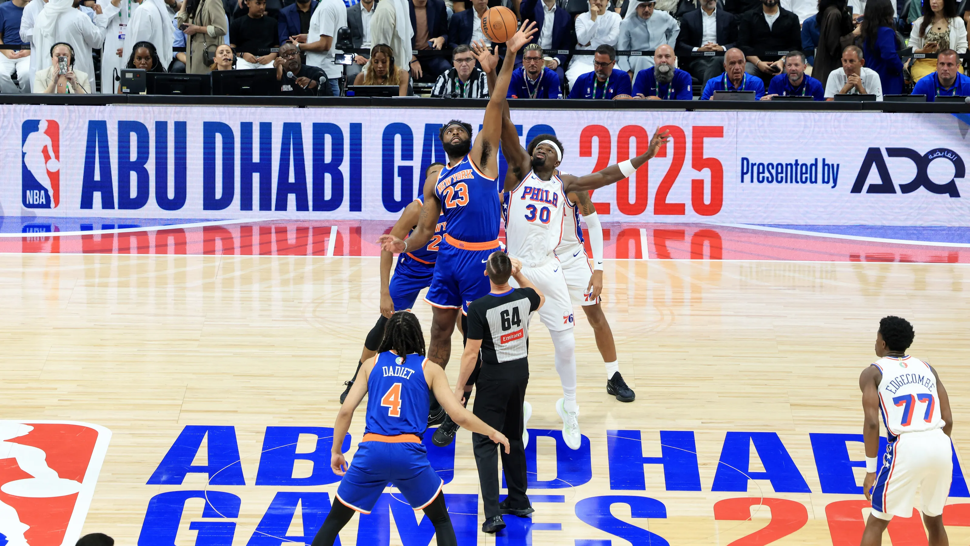 Los Knicks imponen su ley en Abu Dhabi ante unos Sixers sin Embiid