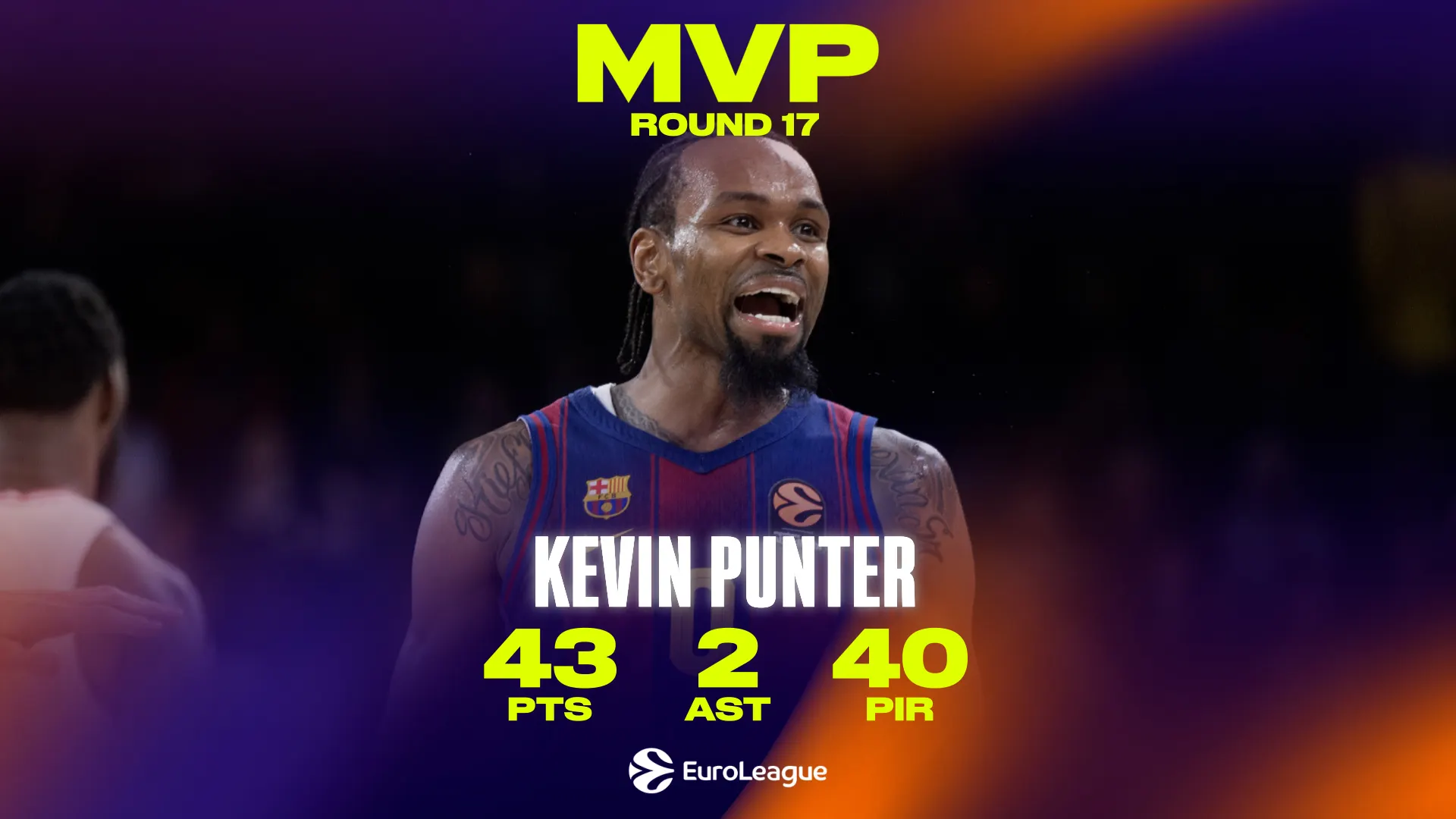MVP de la Jornada 17º EuroLeague: Kevin Punter, FC Barcelona